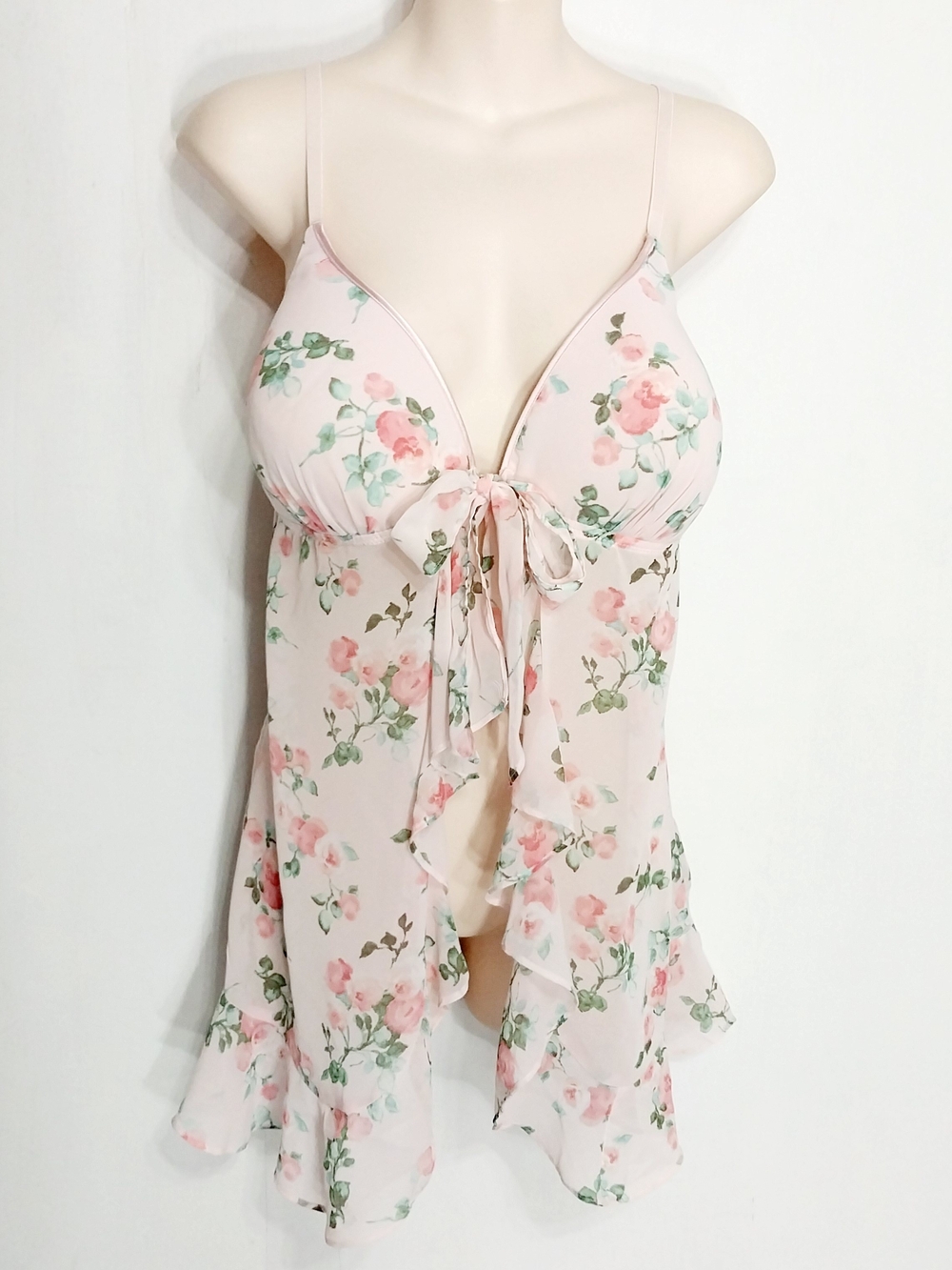 🔵BOGO FREE🔵 Gilligan & O'Malley Lingerie Top Babydoll Padded Bra Front Sz L